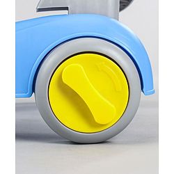 Babyhug Zest Musical Baby Walker With Adjustable Height Toy Bar & Anti Fall Protection- Light Blue & White| Rear Wheels with Speed Control| Removable Toy Tray| Adjustable Cushion Seat| BIS Certified