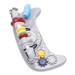 Babyhug Laugh & Learn Multifunctional 2 in 1 Baby Walker With anti Fall Protection & Adjustable Height - Red White| Musical Play Tray with Light| Easy Compact Folding| Swivel Wheels| Smart Speed Control| Push Walker