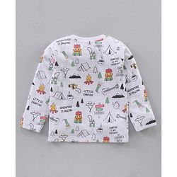 Babyhug Cotton Knit Full Sleeves T-Shirts Multi-Prints Pack of 3 - Multicolour