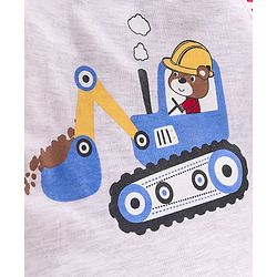 Babyhug Full Sleeves Tee Construction Vehicle Print Pack of 3 - Navy Blue Light Grey Red