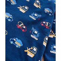 Babyhug Full Sleeves Tee Construction Vehicle Print Pack of 3 - Navy Blue Light Grey Red