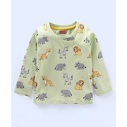 Babyhug Cotton Full Sleeves T-Shirts Animal Print Pack of 3 - Multicolour