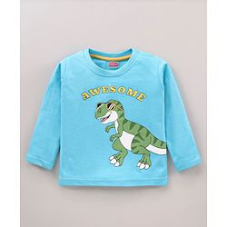 Babyhug Cotton Knit Full Sleeve Dino Print & Striped T-Shirt Pack of 3 - Multicolour