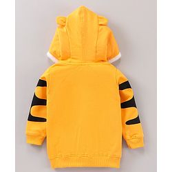 Babyhug Cotton Full Sleeves Hooded Sweatshirt Multiprint - Yellow