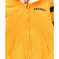Babyhug Cotton Full Sleeves Hooded Sweatshirt Multiprint - Yellow