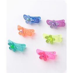 Babyhug Free Size Floral Shaped Clips  Pack of 6 - Multicolor