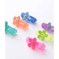 Babyhug Free Size Floral Shaped Clips  Pack of 6 - Multicolor