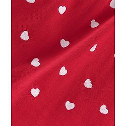 Babyhug 100% Cotton Knit Full Sleeves Heart Printed Frock Style Onesie - Red