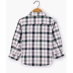 Babyhug Cotton Full Sleeves Checked Shirt- Green
