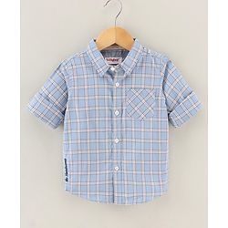 Babyhug Cotton Woven Full Sleeves Checks Shirt - Blue