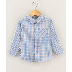 Babyhug Cotton Woven Full Sleeves Checks Shirt - Blue