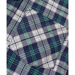 Babyhug Cotton Full Sleeves Checked Shirt- Navy Green