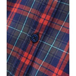 Babyhug Cotton Full Sleeves Checks Shirt With A Bow - Orange Navy
