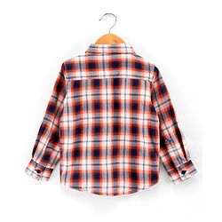 Babyhug Cotton Full Sleeves Checked Shirt With Pocket - Orange