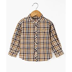 Babyhug Full Sleeves 100% Cotton Checks Shirt - Brown