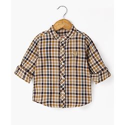 Babyhug Full Sleeves 100% Cotton Checks Shirt - Brown