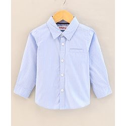 Babyhug Cotton Full Sleeves Striped Shirt - Blue