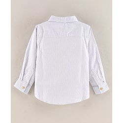 Babyhug Full Sleeves Cotton Striped Shirt With Badge- Blue White