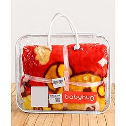 Babyhug Premium Embossed Mink Blanket Kitty Print - Dark Red