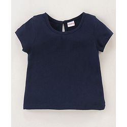 Babyhug Yarndyed Woven Check Frock With 100% Cotton Knitted Half Sleeves Inner Tee - Red
