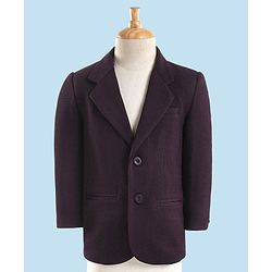 Babyhug Full Sleeves Party Suit with Bow Solid - Dark Purple