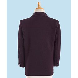 Babyhug Full Sleeves Party Suit with Bow Solid - Dark Purple