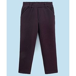Babyhug Full Sleeves Party Suit with Bow Solid - Dark Purple