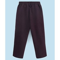 Babyhug Full Sleeves Party Suit with Bow Solid - Dark Purple