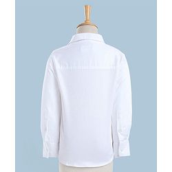 Babyhug Woven Full Sleeves Solid Party Suit with Bow Tie - Ocean Blue