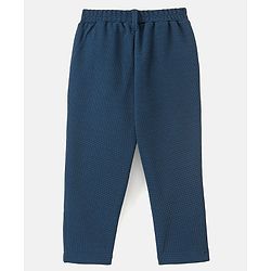Babyhug Woven Full Sleeves Solid Party Suit with Bow Tie - Ocean Blue