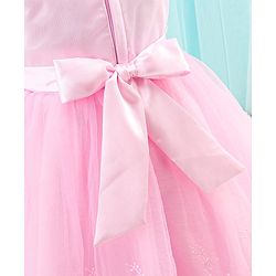Babyhug Sleeveless Party Wear Frock Lace Embroidered - Pink