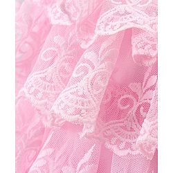 Babyhug Sleeveless Party Wear Frock Lace Embroidered - Pink