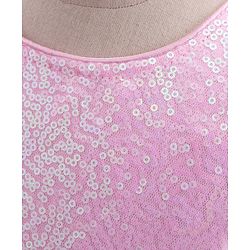 Babyhug Sleeveless Party Wear Sequin Embroidery Ankle Length Frock - Pink