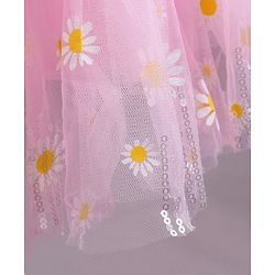 Babyhug Sleeveless Party Wear Sequin Embroidery Ankle Length Frock - Pink