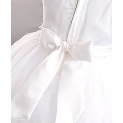 Babyhug Sleeveless Party Wear Frock Embroidered - White