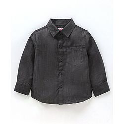 Babyhug Full Sleeves 100% Cotton Waist Coat & Shirt with Stretch Fir Pants - Black