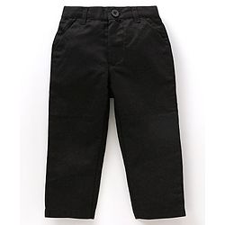 Babyhug Full Sleeves 100% Cotton Waist Coat & Shirt with Stretch Fir Pants - Black