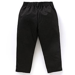 Babyhug Full Sleeves 100% Cotton Waist Coat & Shirt with Stretch Fir Pants - Black