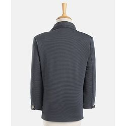 Babyhug Woven Full Sleeves Solid Party Suit with Bow Tie - Grey & White