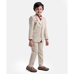 Babyhug Full Sleeves 4 Pcs Party Suit - Cream