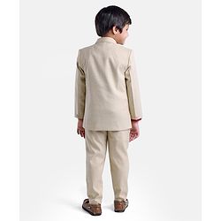 Babyhug Full Sleeves 4 Pcs Party Suit - Cream
