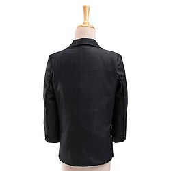 Babyhug Full Sleeves Party Suit With Bow Solid - Black