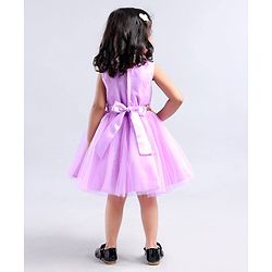 Babyhug Sleeveless Sequinned Party Frock - Lavender
