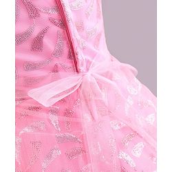 Babyhug Sleeveless Party Wear Frock Floral Corsage - Pink