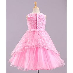 Babyhug Sleeveless Party Wear Frock Floral Corsage - Pink