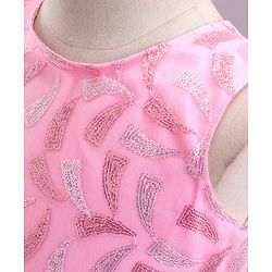 Babyhug Sleeveless Party Wear Frock Floral Corsage - Pink