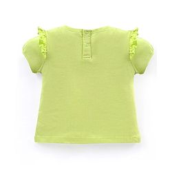 Babyhug Half Sleeves Rabbit Print Top & Knee Length Glitter Skirt - Green Pink