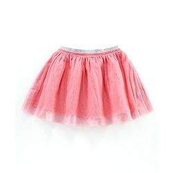 Babyhug Half Sleeves Rabbit Print Top & Knee Length Glitter Skirt - Green Pink