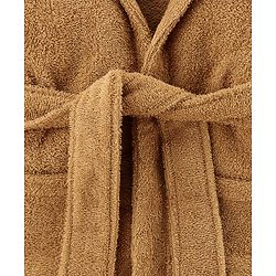 Babyhug Woven Terry Full Sleeves Hooded Bath Robe Teddy Design - Brown