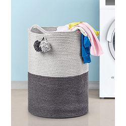 Babyhug Braided Cotton Laundry Bag  - Grey